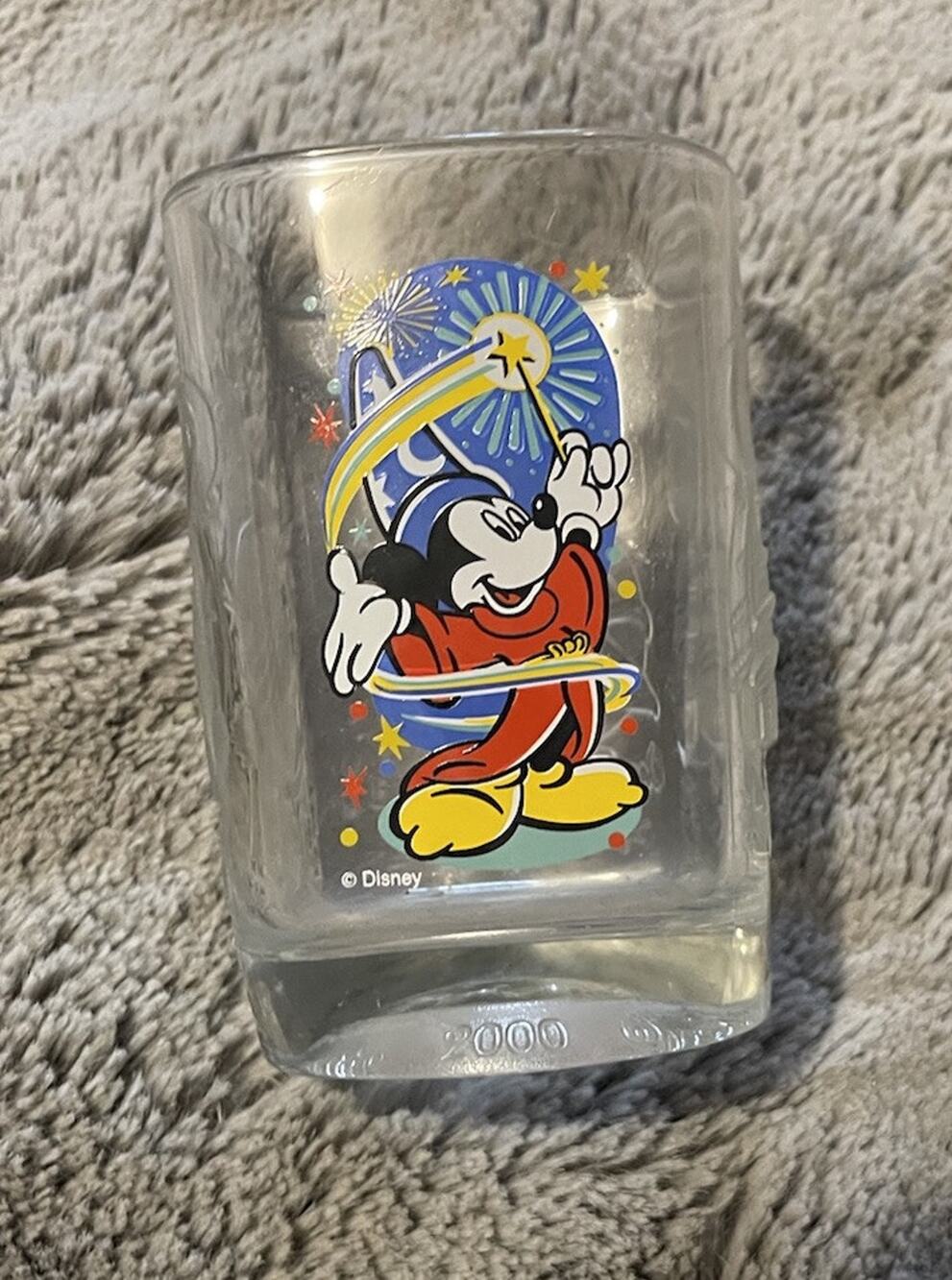 50th Anniversary Mickie Mouse Epcot Glass Cup Walt Disney World Collectible 2000